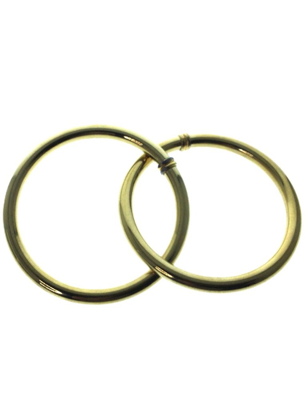 Vintage Interlocking Gold Tone Bangle Bracelet 2.25" ID